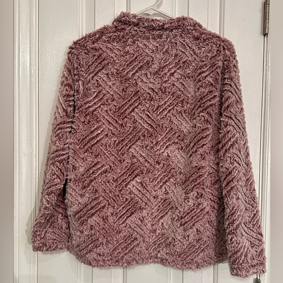 Stillwater Supply Co.Pink faux Sherpa Pullover, size oversized Small - Picture 7 of 12
